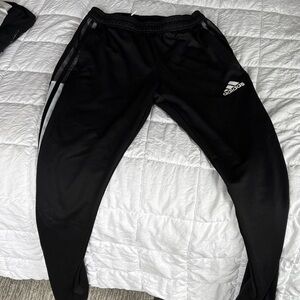 Adidas Black Joggers with White Logo